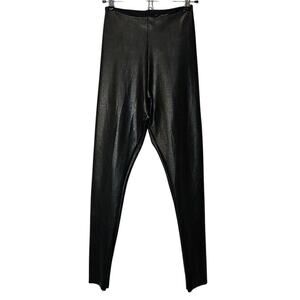 Commando Perfect Tummy Control Slimming Black faux leather‎ leggings Size Medium